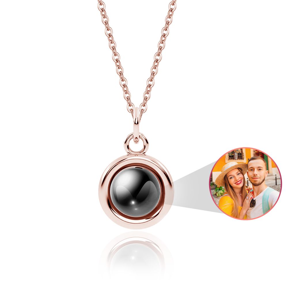 Easycosy Personalized Circle of Love Projection Necklace