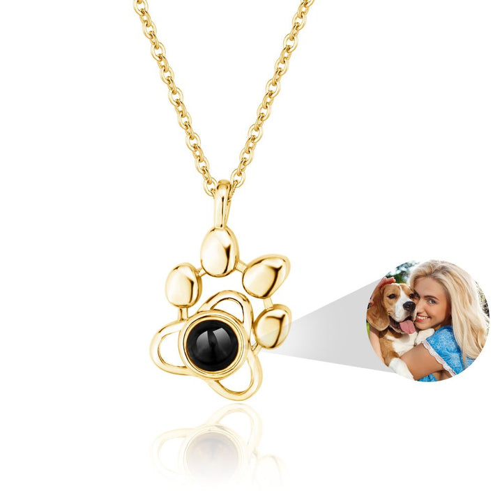 Easycosy Personalized Dog Paw Projection Necklace