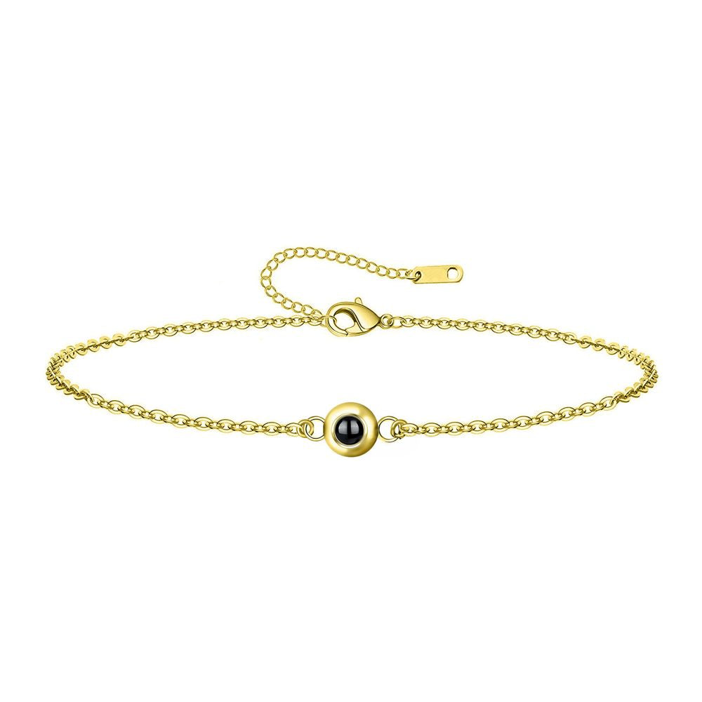 Personalized Adjustable Round Thin Chain Projection Bracelet