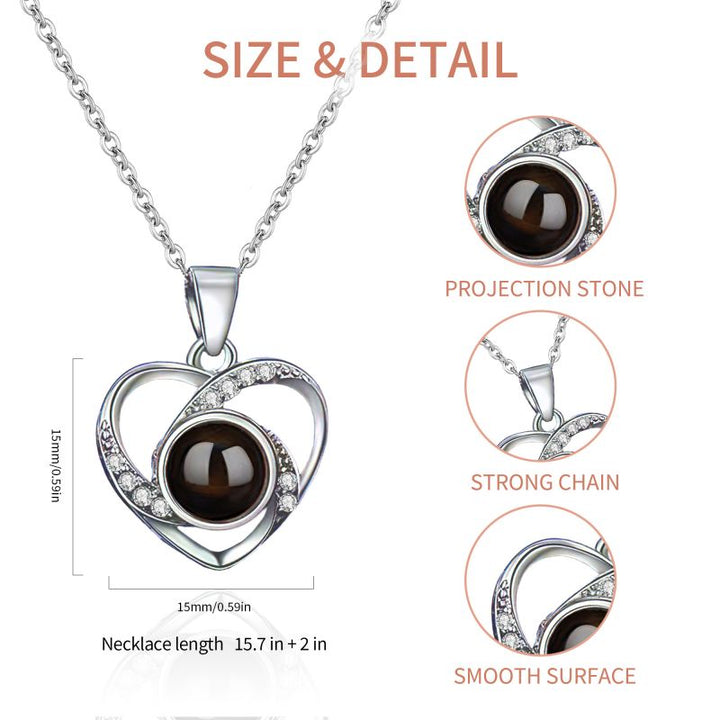 Easycosy Personalized Infinite Love With Diamond Projection Necklace