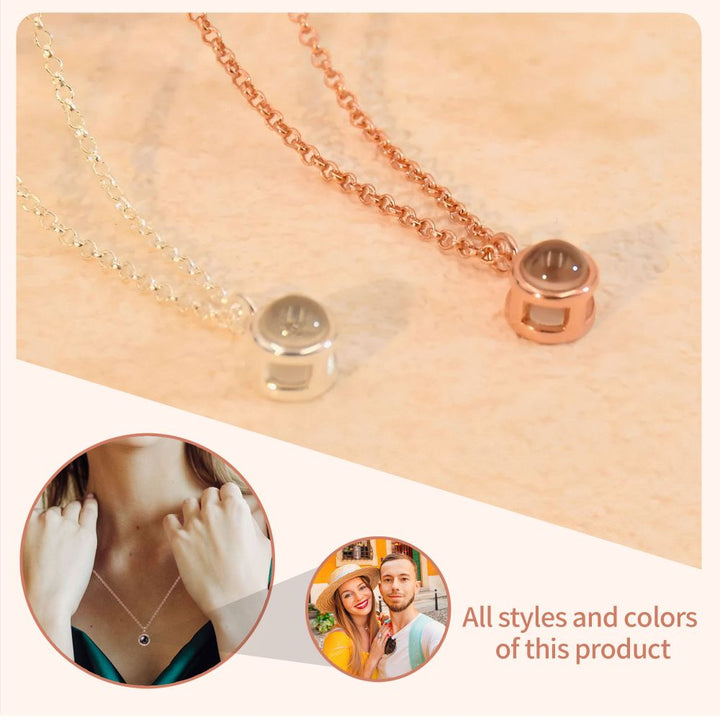 Easycosy Personalized Circle of Love Projection Necklace