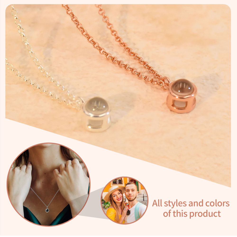 Easycosy Personalized Circle of Love Projection Necklace