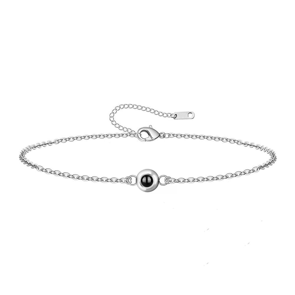 Personalized Adjustable Round Thin Chain Projection Bracelet