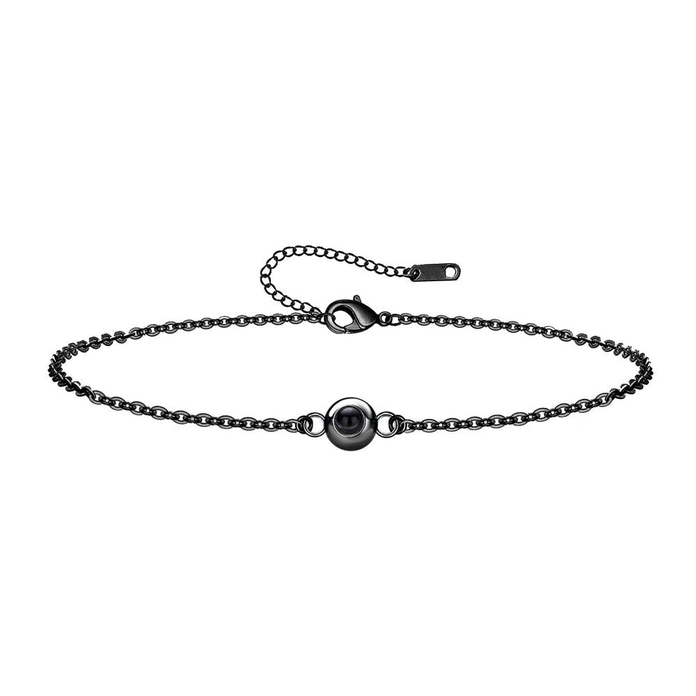 Personalized Adjustable Round Thin Chain Projection Bracelet