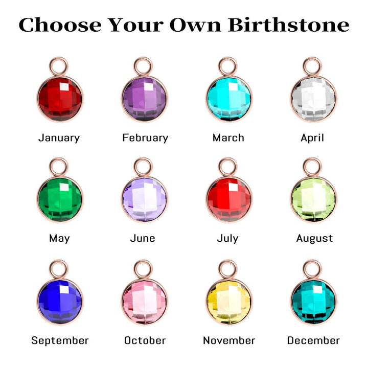 Personalized Birthstone Pendants Projection Bracelet With Diamond